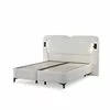 Set pat+Saltea Gratis tapițat Orina 180x200 cm crem Erato 01 cu somieră rabatabilă si  ladă depozitare picture - 4