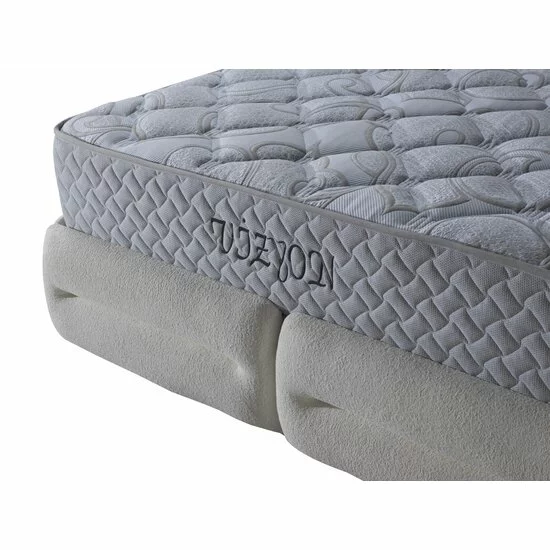 Set pat+Saltea Gratis tapițat Vizyon XXL  140x200 cm crem cu somieră rabatabilă, ladă depozitare picture - 4