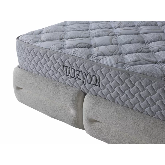 Set pat+Saltea Gratis tapițat Vizyon XXL  160x200 cm crem cu somieră rabatabilă, ladă depozitare picture - 8