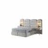 Set pat+Saltea Gratis tapițat Vizyon XXL  200x200 cm crem cu somieră rabatabilă, ladă depozitare picture - 3