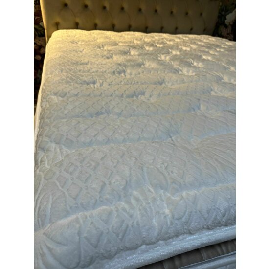 Set Pat + Saltea Lexus, ladă depozitare, topper integrat, structură metal + lemn + PAL, tapițerie stofă premium, 160x200 cm, Bej picture - 12