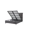 Set Pat + Saltea Lexus, ladă depozitare, topper integrat, structură metal + lemn + PAL, tapițerie stofă premium, 160x200 cm, Gri picture - 4