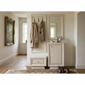 Set pentru hol Largo 4 piese comoda KOM 1K, oglinda LUS60, coomda KOM 1D si cuier WIE60 cashmire