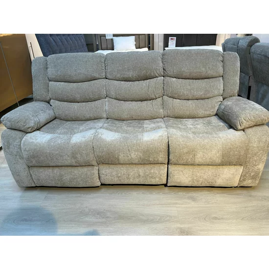 Set recliner Relax 3+1+1, canapea și două fotolii cu funcție de relaxare, tapițerie catifelată, bej picture - 4