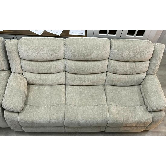 Set recliner Relax 3+1+1, canapea și două fotolii cu funcție de relaxare, tapițerie catifelată, bej picture - 5