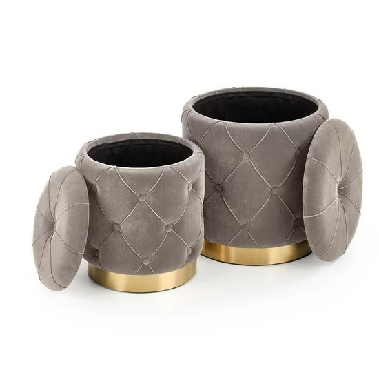 Set Tabureți Polly, Tapițerie Catifelată, 40x44 cm, Gri picture - 2