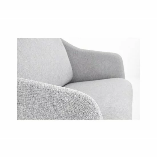 Canapea Soft 2XL, catifea premium, structură metalică și oțel mat, 125x77x83 cm, gri deschis/negru picture - 5