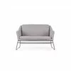 Canapea Soft 2XL, catifea premium, structură metalică și oțel mat, 125x77x83 cm, gri deschis/negru picture - 2