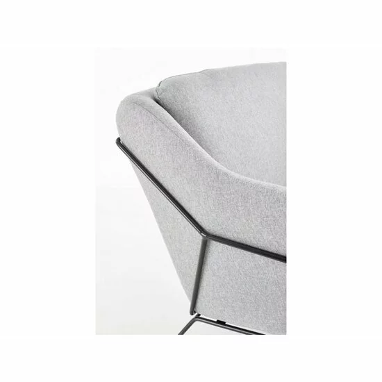 Canapea Soft 2XL, catifea premium, structură metalică și oțel mat, 125x77x83 cm, gri deschis/negru picture - 6
