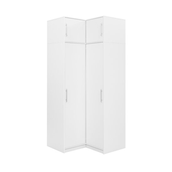 Suprapozabil de colț Bali, extensie practică pentru dulap, PAL melaminat, 108x57x45 cm, Alb picture - 2