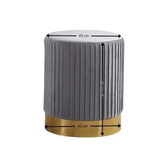 Taburet Alma, design elegant și multifuncțional, tapițerie catifelată, 40x50 cm, bej picture - 3