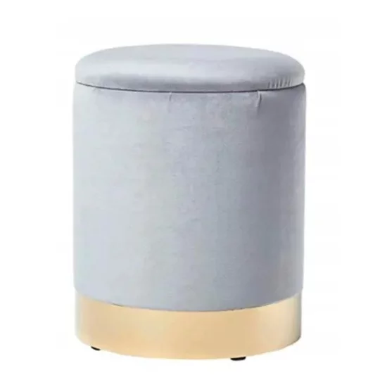 Taburet Elmo, taburet cu spațiu de depozitare integrat, tapițerie moale și cadru rezistent, 35x43 cm, gri picture - 3