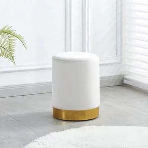 Taburet Noelle, design compact și versatil, tapițerie moale și bază stabilă, 32.5x43 cm, gri