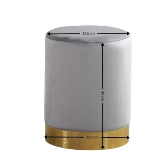 Taburet Noelle, design compact și versatil, tapițerie moale și bază stabilă, 32.5x43 cm, gri picture - 4