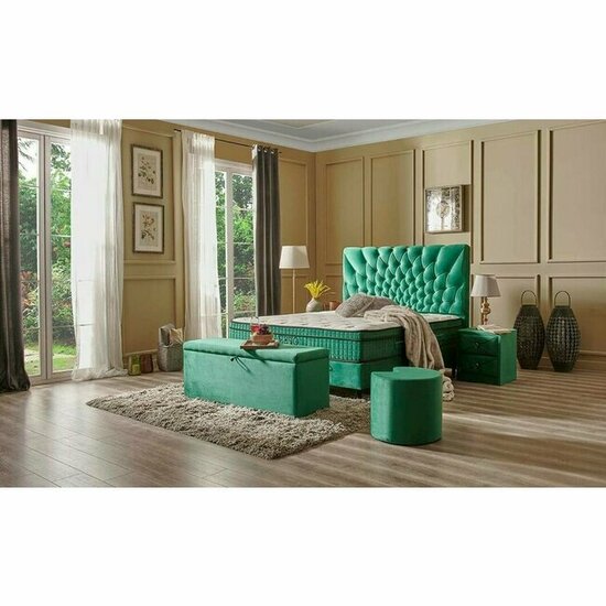 Taburet Opera, Design Elegant, Tapițerie Catifelată, Dimensiune Mică, Verde picture - 3