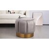Taburet Pufa, design modern cu bază aurie, tapițerie catifelată, 50x50x46 cm, gri picture - 1