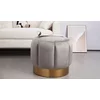 Taburet Pufa, design modern cu bază aurie, tapițerie catifelată, 50x50x46 cm, gri picture - 1
