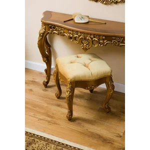 Taburet Vicky, capitonat și confortabil, lemn masiv și MDF, 48x48x50 cm, culoare personalizabilă