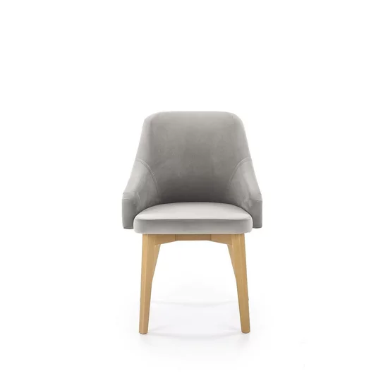 Scaun Toledo 2, design modern, stofă + cadru metalic, 51x55x82 cm, gri / stejar picture - 2