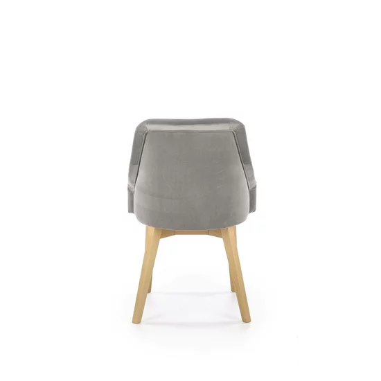 Scaun Toledo 2, design modern, stofă + cadru metalic, 51x55x82 cm, gri / stejar picture - 4