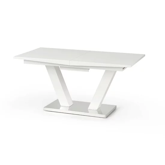 Masă Vision extensibilă, MDF lucios + oțel inoxidabil, 160-200x90x76 cm, alb picture - 2