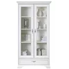 Vitrină Idento REG2W1S, cu sticlă securizată, 2 uși și 1 sertar, MDF și PAL laminat, 99.5x43.5x210 cm, alb alpin picture - 1