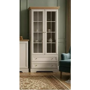Vitrina Kora KRW2, cashmere - 89x41x193 cm, MDF si PAL melaminat,calitate superioară