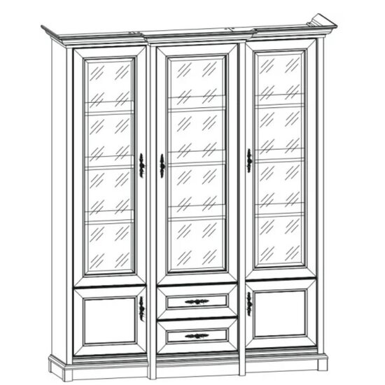 Vitrină Sonata 3W/2S, design elegant, spațiu depozitare generos, cadru MDF, PAL laminat, 168x50x205 cm picture - 5