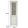 Vitrină White 1D1W, design clasic cu cornisa sculptată, MDF frezat și PAL melaminat, balamale Hafele și mânere metalice, 76x43x221 cm, frasin alb/pin argintiu picture - 2