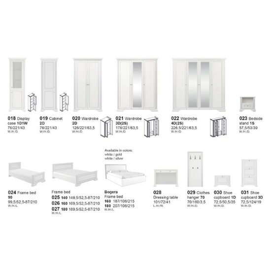 Vitrină White 1D1W, design clasic cu cornisa sculptată, MDF frezat și PAL melaminat, balamale Hafele și mânere metalice, 76x43x221 cm, frasin alb/pin argintiu picture - 6