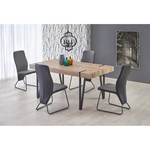 Masă Yohann, MDF laminat și oțel mat, 170x90x76 cm, stejar San Remo/negru