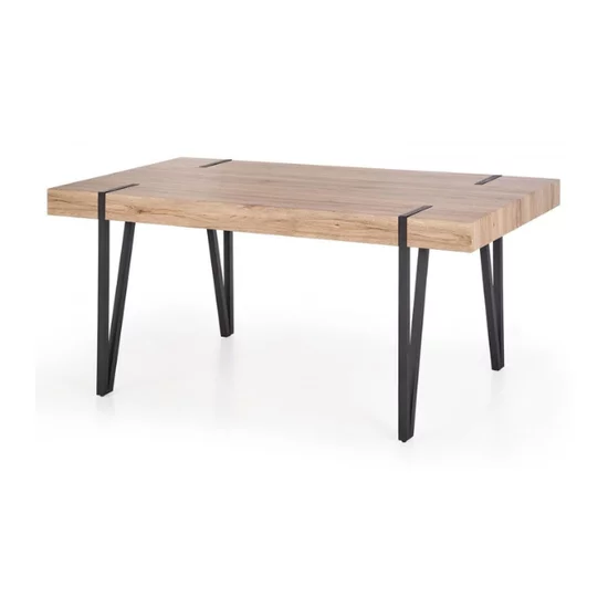 Masă Yohann, MDF laminat și oțel mat, 170x90x76 cm, stejar San Remo/negru picture - 2