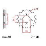Pinion fata JT JTF513.17 17T, 530