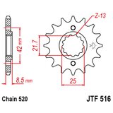 Pinion fata JT JTF516.16 16T, 520