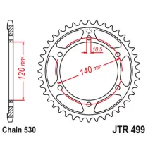 Foaie spate JT JTR499-40 40T, 530