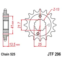 Pinion fata JT JTF296.16 16T, 525