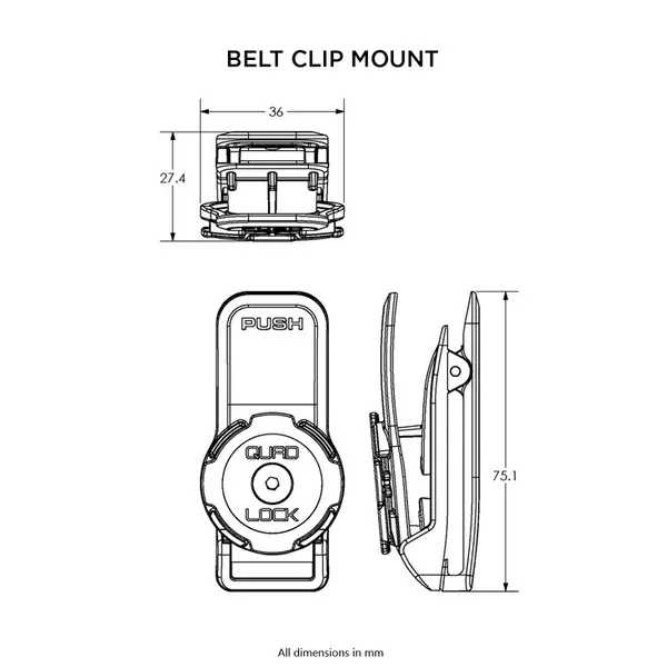 Suport telefon cu clema curea/rucsac Quad Lock® Belt / Utility Clip V3 picture - 9
