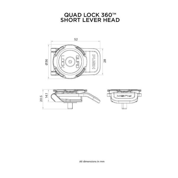 Suport de prindere telefon cu levier scurt Quad Lock® picture - 7