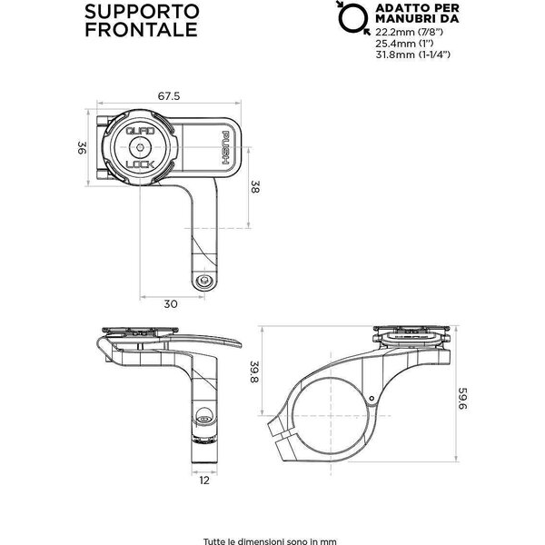 Suport telefon ghidon bicicleta Quad Lock® Out Front PRO V2 picture - 6