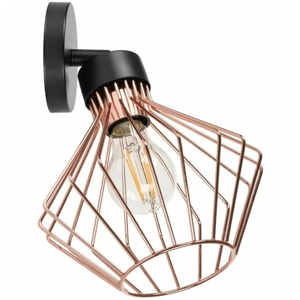Aplica Loft negru/roz industrial cu bec la vedere Rea APP534-1W picture - 4
