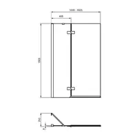 Paravan de cada dublu Ideal Standard i.life 100x150 cm argintiu stanga picture - 3
