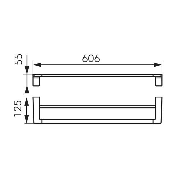 Bara dubla portprosop FDesign Piazza 60 cm crom lucios picture - 2