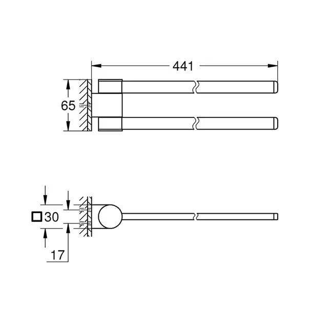 Bara dubla portprosop Grohe Selection 44 cm negru mat Phantom Black picture - 3