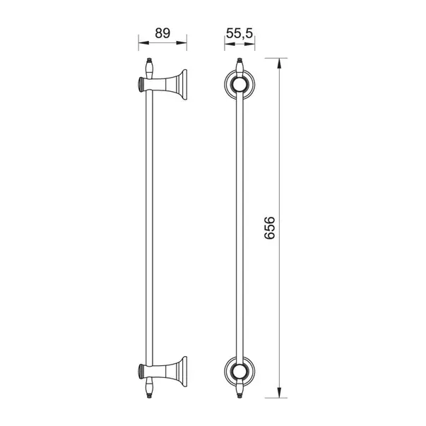 Bara portprosop FDesign Lacrima 60 cm crom lucios picture - 2