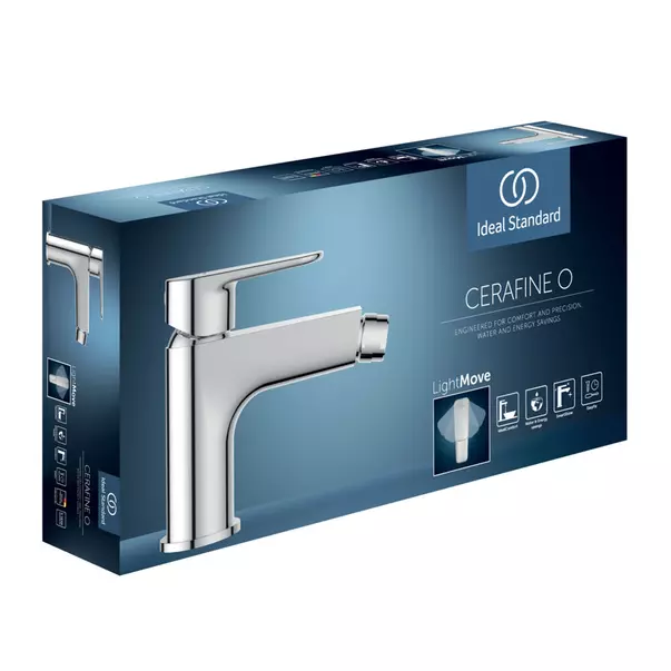 Baterie bideu Ideal Standard Cerafine O argintiu mat cu ventil Click-Clack picture - 4