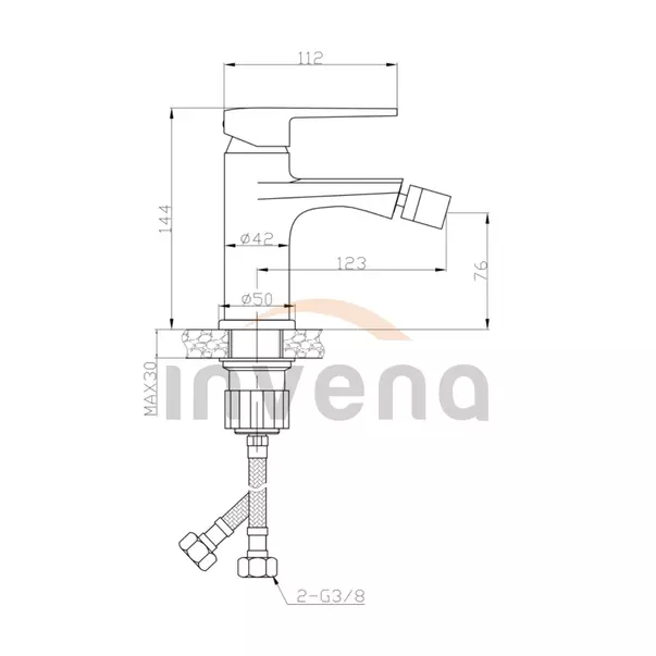 Baterie bideu Invena Fira negru mat picture - 2