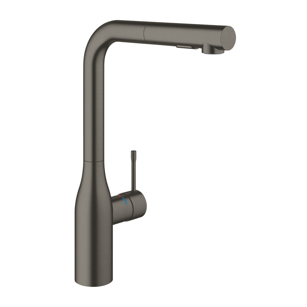 Baterie bucatarie cu dus extractabil Grohe Essence inalta antracit periat Hard Graphite grohe