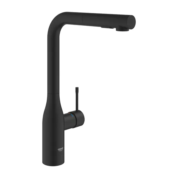 Baterie bucatarie cu dus extractibil Grohe Essence negru mat Phantom Black