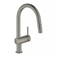 Baterie bucatarie cu dus extractibil Grohe Minta antracit periat Hard Graphite picture - 1