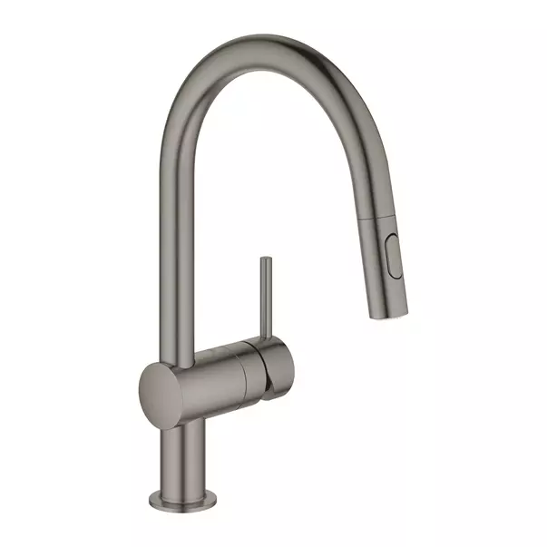 Baterie bucatarie cu dus extractibil Grohe Minta antracit periat Hard Graphite